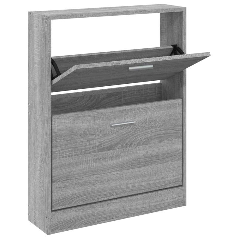 Afbeelding laden in galerijviewer, Vidaxl schoenenkast 59x17x81 cm bewerkt hout grijs sonoma