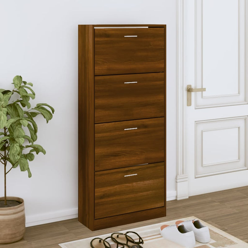 Load image into Gallery viewer, Vidaxl schoenenkast 63x24x147 cm bewerkt hout bruin eikenkleur