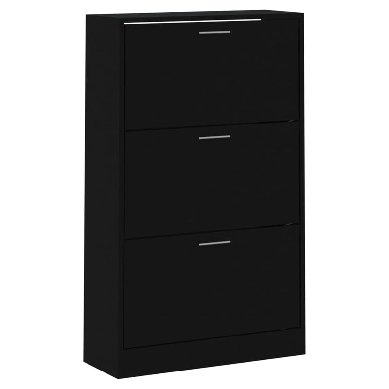 Load image into Gallery viewer, Vidaxl schoenenkast 63x24x103 cm bewerkt hout zwart