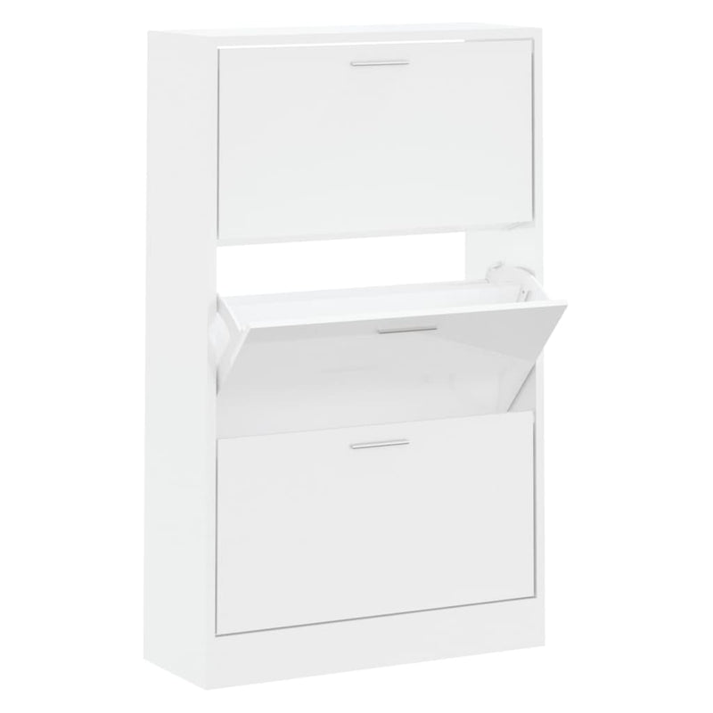 Load image into Gallery viewer, Vidaxl schoenenkast 63x24x103 cm bewerkt hout hoogglans wit