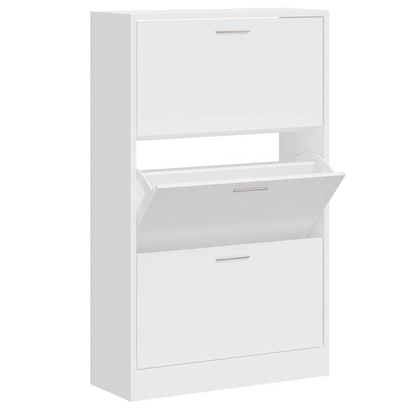 Load image into Gallery viewer, Vidaxl schoenenkast 63x24x103 cm bewerkt hout hoogglans wit
