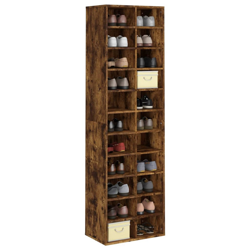 Load image into Gallery viewer, VidaXL Schoenenkast 54x34x183 cm bewerkt hout gerookt eikenkleurig