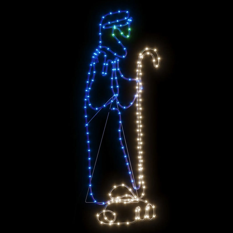 Load image into Gallery viewer, Vidaxl kerstfiguren herder en lam met 168 led's 102,5x35 cm