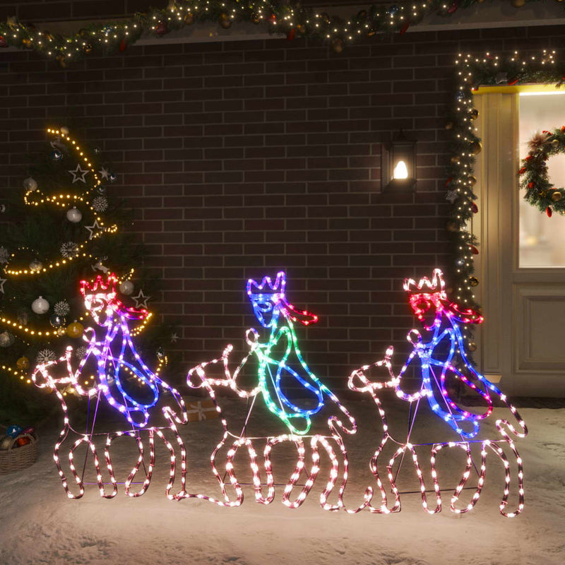 Load image into Gallery viewer, Vidaxl kerstfiguren drie wijzen met 504 led's 70x50 cm