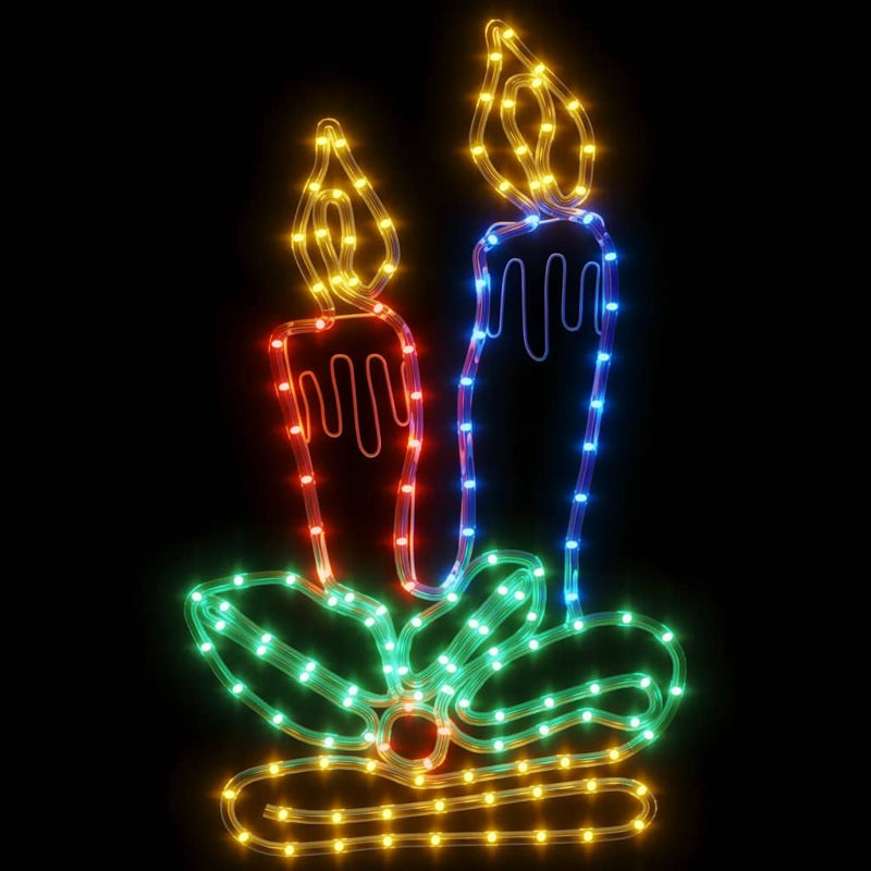 Load image into Gallery viewer, Vidaxl kerstfiguur kaarsen met 144 led's 70x42 cm