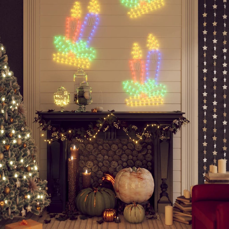 Load image into Gallery viewer, Vidaxl kerstfiguur kaarsen met 144 led's 70x42 cm