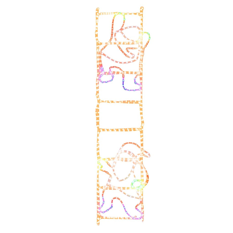Afbeelding laden in galerijviewer, Vidaxl kerstfiguur kerstman op ladder opvouwbaar 552 led's 50x200 cm