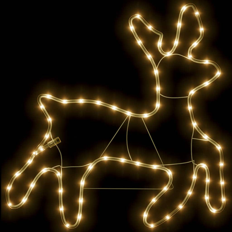 Afbeelding laden in galerijviewer, Vidaxl kerstfiguur rendier met 72 warmwitte led's 57x55x4,5 cm