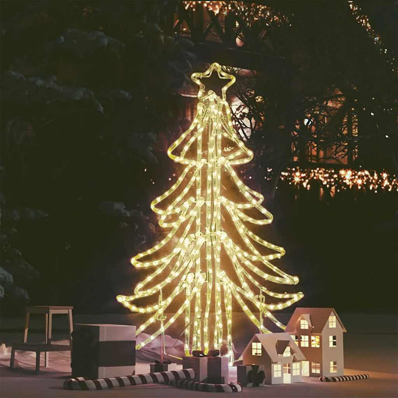 Load image into Gallery viewer, Vidaxl kerstfiguur kerstboom met warmwitte led's 87x87x93 cm