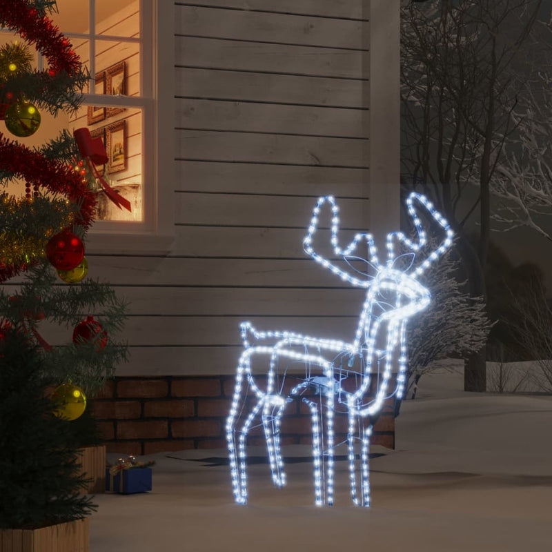 Load image into Gallery viewer, Vidaxl kerstfiguur rendier met bewegende kop koudwit 76x42x87 cm