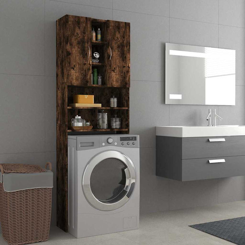 Load image into Gallery viewer, Vidaxl wasmachinekast 64x25,5x190 cm gerookt eikenkleurig