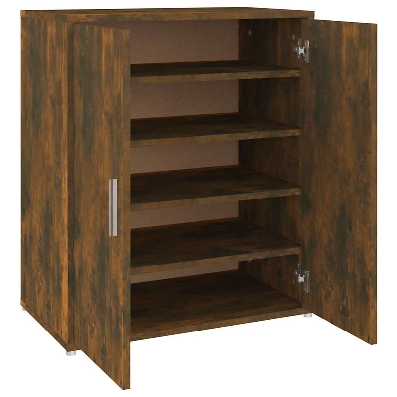 Load image into Gallery viewer, Vidaxl schoenenkast 60x35x70 cm bewerkt hout gerookt eikenkleurig