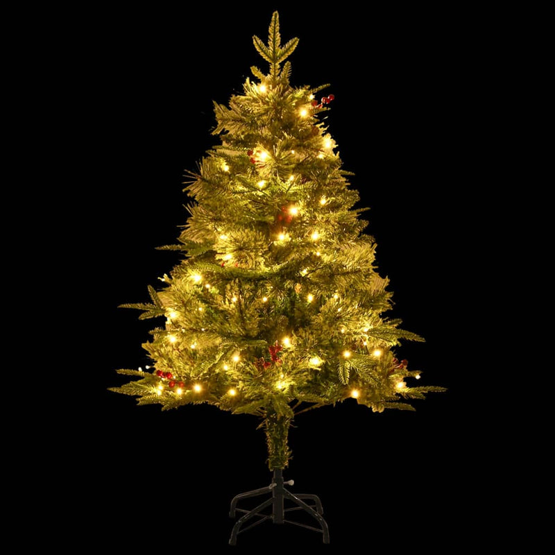 Load image into Gallery viewer, Vidaxl kerstboom met led en dennenappels 120 cm pvc en pe groen
