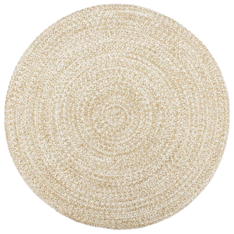 Load image into Gallery viewer, Vidaxl vloerkleed handgemaakt 180 cm jute wit en bruin