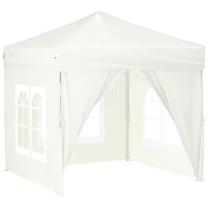 Afbeelding laden in galerijviewer, Vidaxl partytent inklapbaar met zijwanden 2x2 m crèmekleurig