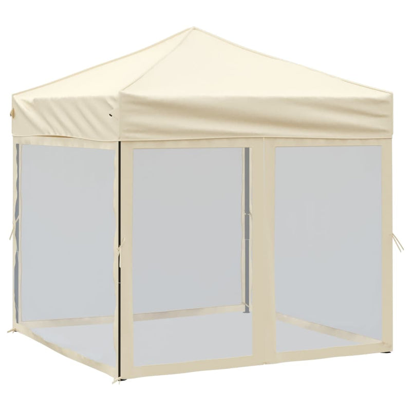 Load image into Gallery viewer, Vidaxl partytent inklapbaar met zijwanden 2x2 m crèmekleurig