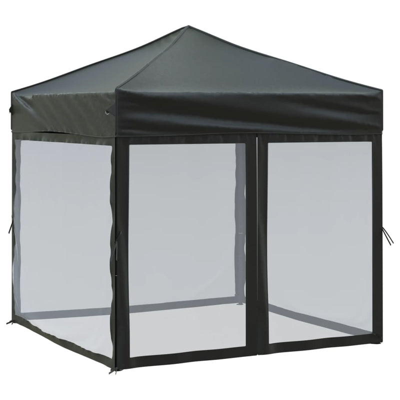 Afbeelding laden in galerijviewer, Vidaxl partytent inklapbaar met zijwanden 2x2 m zwart