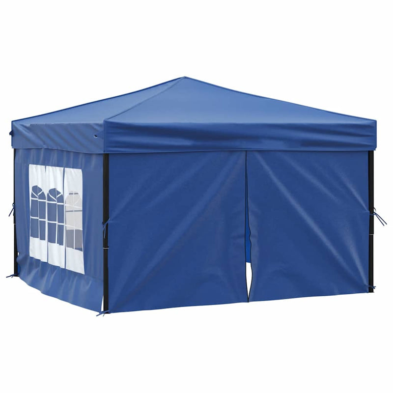 Afbeelding laden in galerijviewer, Vidaxl partytent inklapbaar met zijwanden 3x3 m blauw