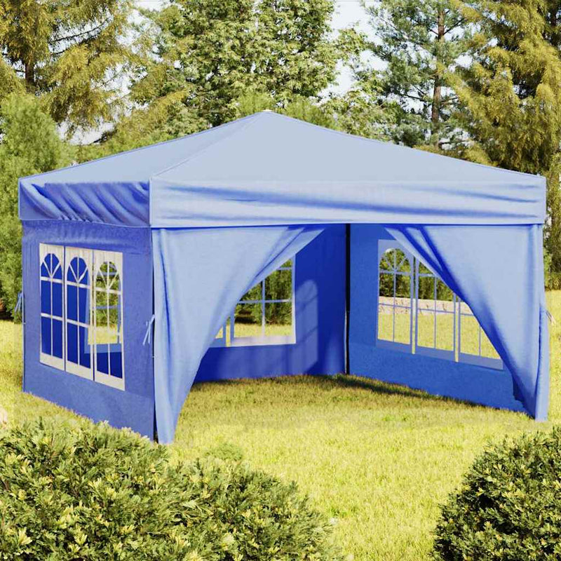 Afbeelding laden in galerijviewer, Vidaxl partytent inklapbaar met zijwanden 3x3 m blauw