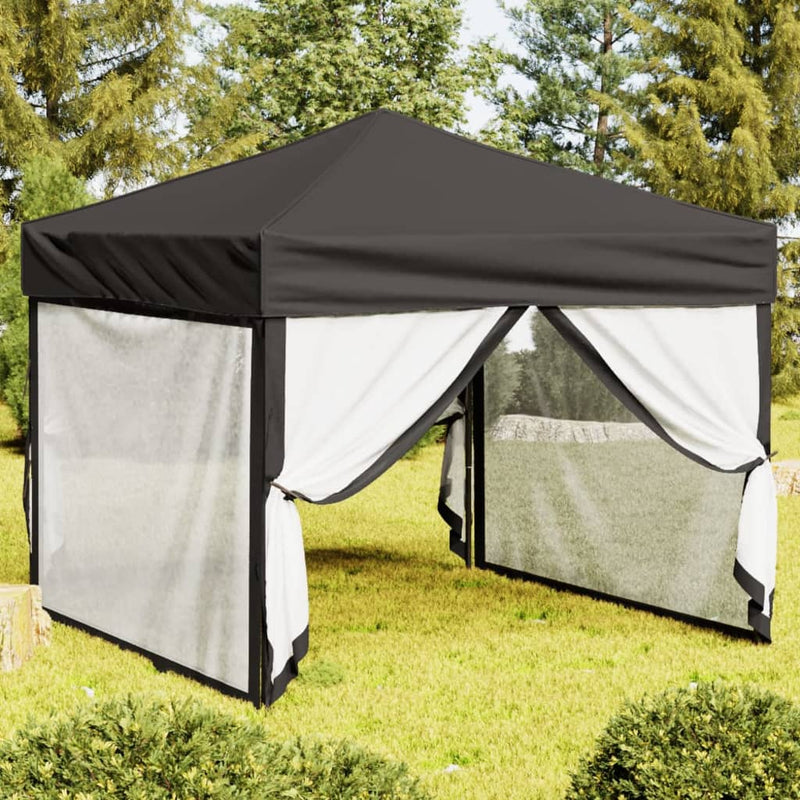 Load image into Gallery viewer, Vidaxl partytent inklapbaar met zijwanden 3x3 m antracietkleurig