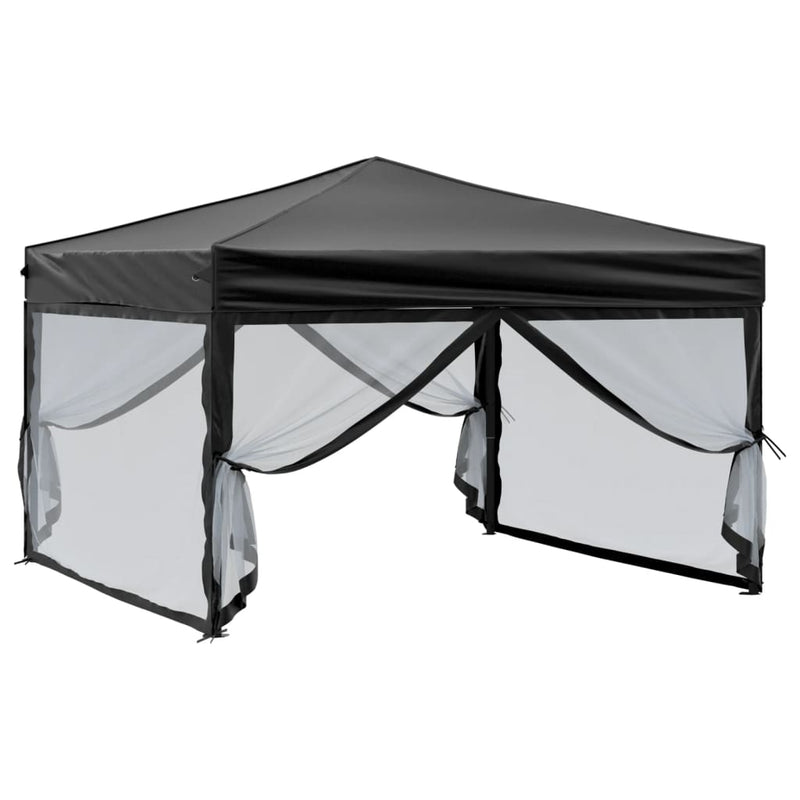 Load image into Gallery viewer, Vidaxl partytent inklapbaar met zijwanden 3x3 m zwart