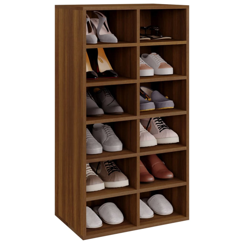 Load image into Gallery viewer, Vidaxl schoenenrek 54x34x100,5 cm bewerkt hout bruin eikenkleur