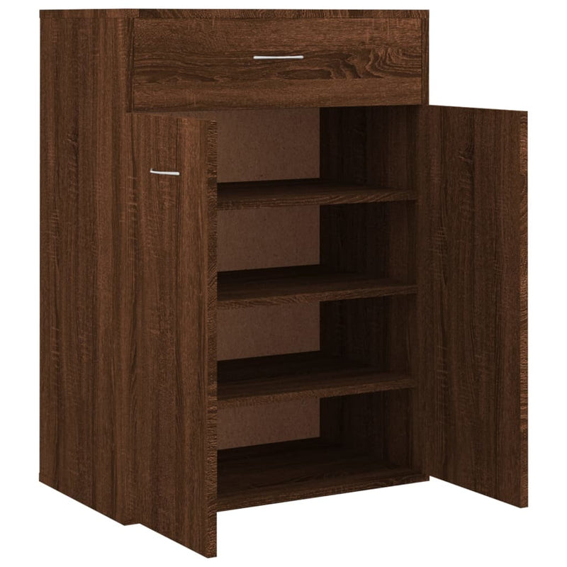 Load image into Gallery viewer, Vidaxl schoenenkast 60x35x84 cm bewerkt hout bruin eikenkleur