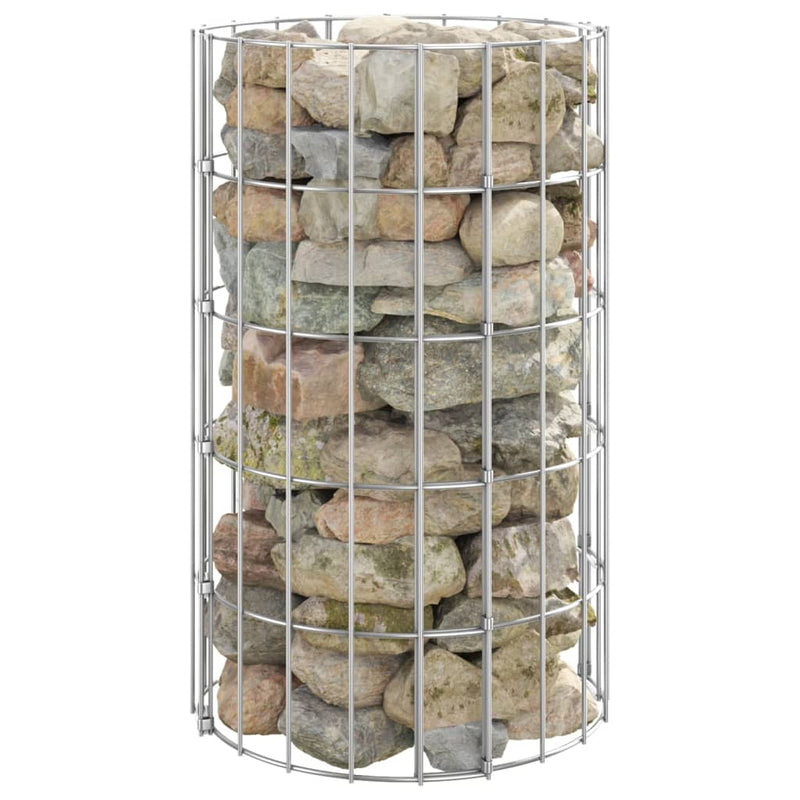 Afbeelding laden in galerijviewer, Vidaxl gabion paal rond ø30x50 cm gegalvaniseerd staal