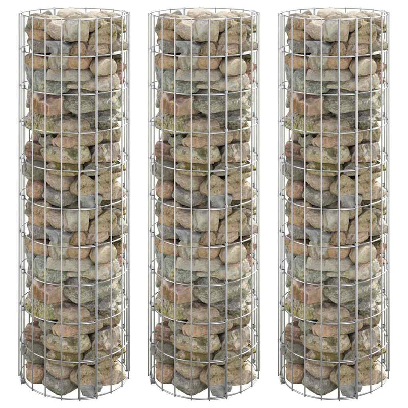 ギャラリービューアに画像をロードする, Vidaxl gabion plantenbakken 3 st rond verhoogd ø30x100 cm staal