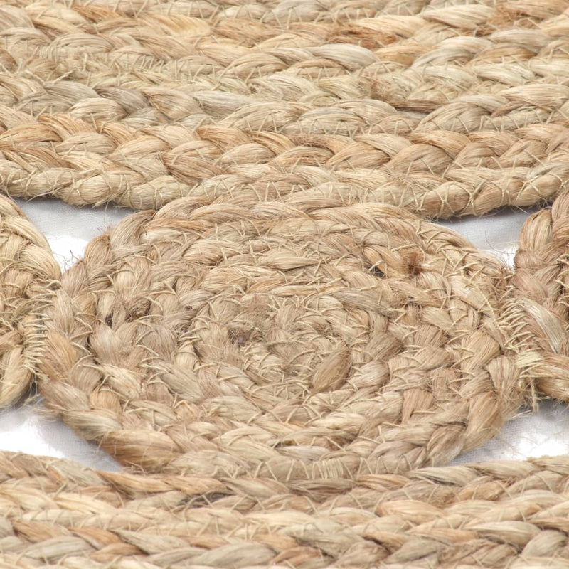 Load image into Gallery viewer, Vidaxl tapijt met ontwerp rond 240 cm gevlochten jute