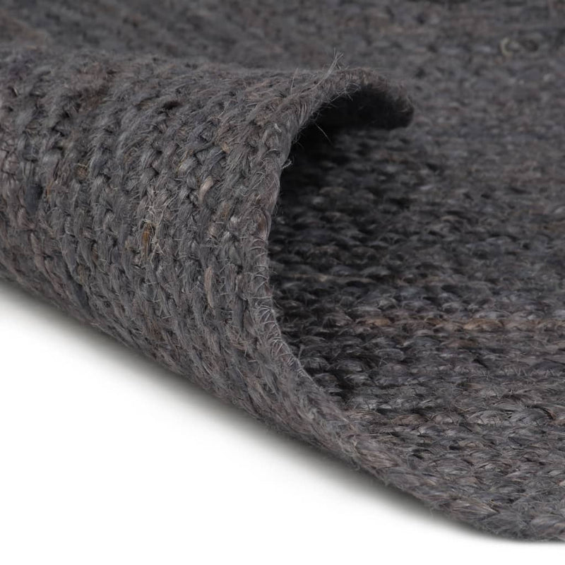 Load image into Gallery viewer, Vidaxl vloerkleed handgemaakt rond 210 cm jute donkergrijs