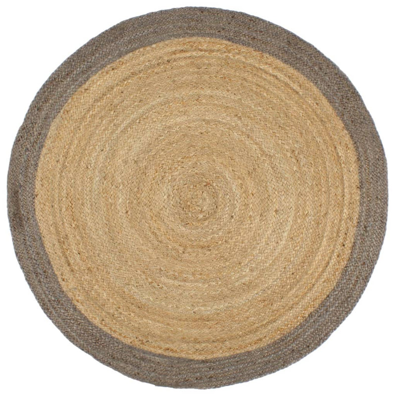Load image into Gallery viewer, Vidaxl vloerkleed handgemaakt met grijze rand 240 cm jute
