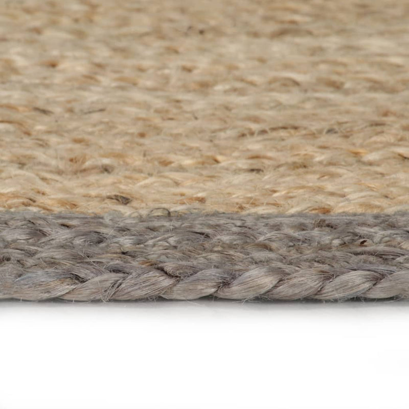 Load image into Gallery viewer, Vidaxl vloerkleed handgemaakt met grijze rand 240 cm jute