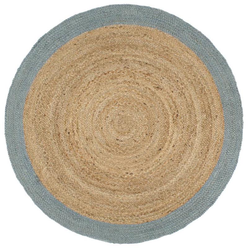 Load image into Gallery viewer, Vidaxl vloerkleed handgemaakt met olijfgroene rand 210 cm jute