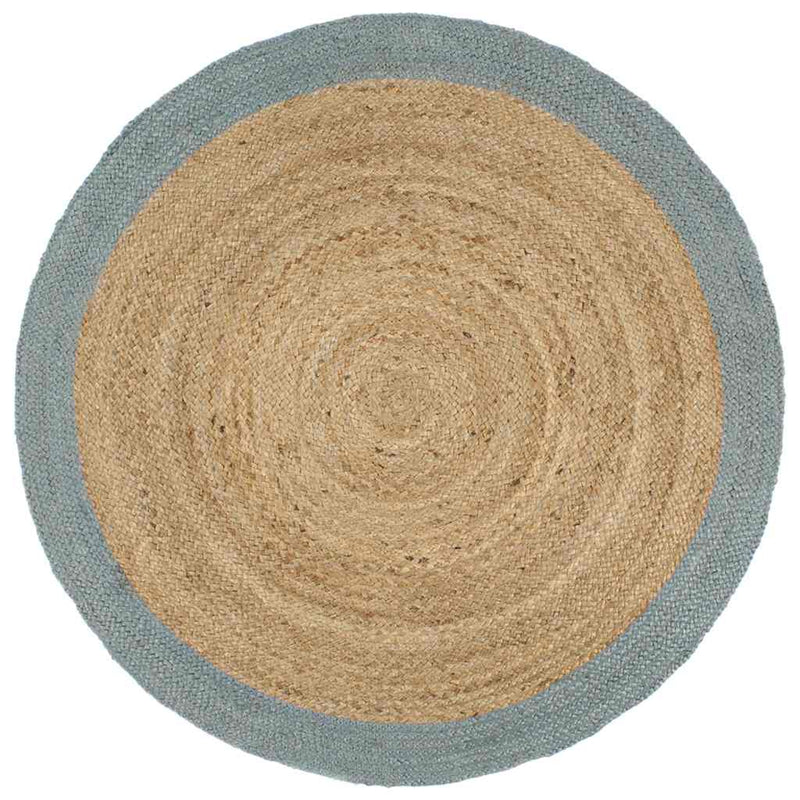 Load image into Gallery viewer, Vidaxl vloerkleed handgemaakt met olijfgroene rand 240 cm jute