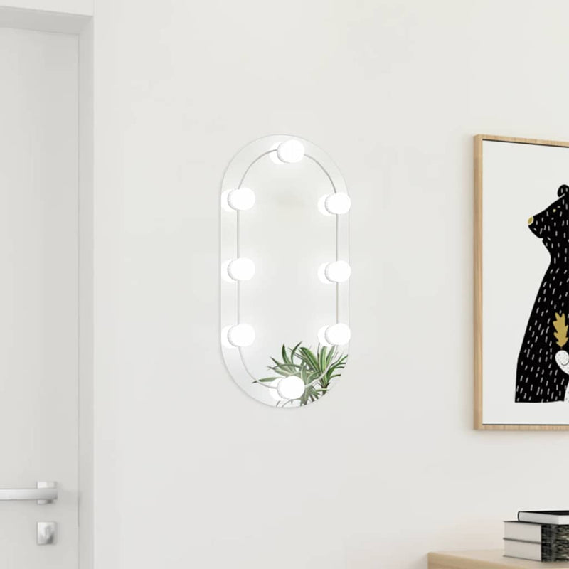 Load image into Gallery viewer, Vidaxl spiegel met led-verlichting ovaal 60x30 cm glas
