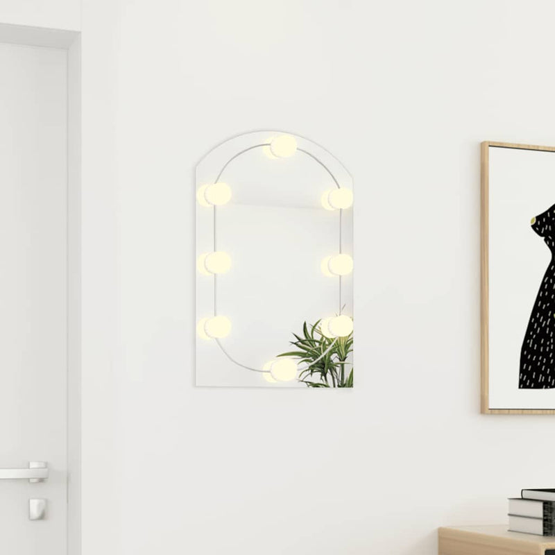 Afbeelding laden in galerijviewer, Vidaxl spiegel met led-verlichting boog 60x40 cm glas