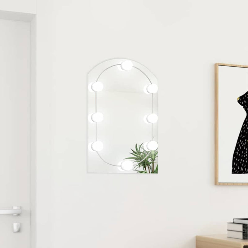Afbeelding laden in galerijviewer, Vidaxl spiegel met led-verlichting boog 60x40 cm glas