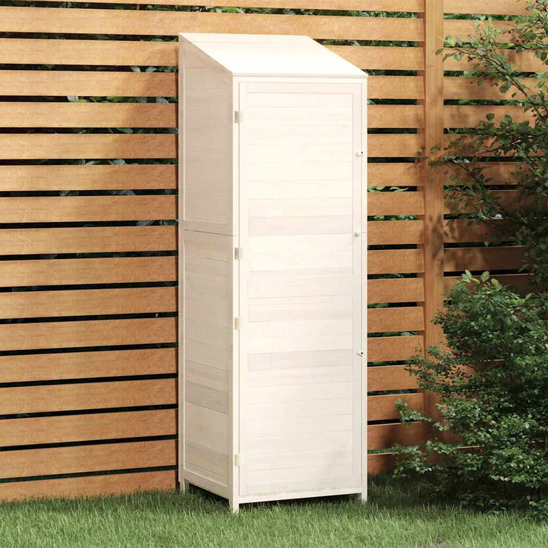Load image into Gallery viewer, Vidaxl tuinschuur 55x52x174,5 cm massief vurenhout wit