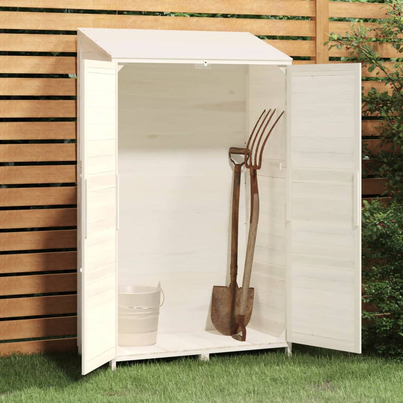 Load image into Gallery viewer, Vidaxl tuinschuur 102x52x174,5 cm massief vurenhout wit