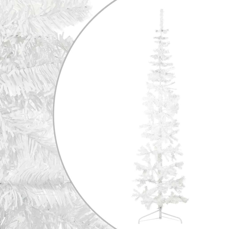 Load image into Gallery viewer, Vidaxl kunstkerstboom half met standaard smal 240 cm wit