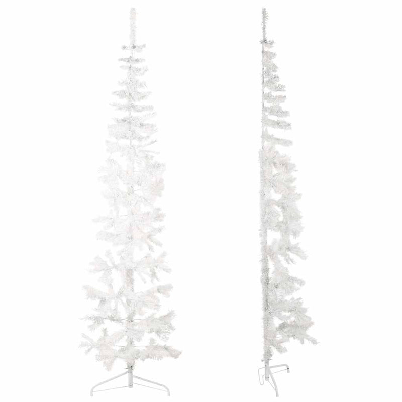 Load image into Gallery viewer, Vidaxl kunstkerstboom half met standaard smal 240 cm wit