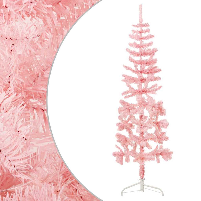 Load image into Gallery viewer, Vidaxl kunstkerstboom half met standaard smal 150 cm roze