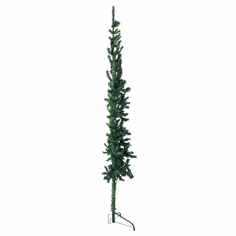 Load image into Gallery viewer, Vidaxl kunstkerstboom half met standaard smal 210 cm groen