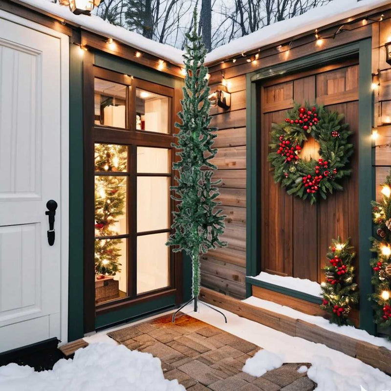 Load image into Gallery viewer, Vidaxl kunstkerstboom half met standaard smal 240 cm groen