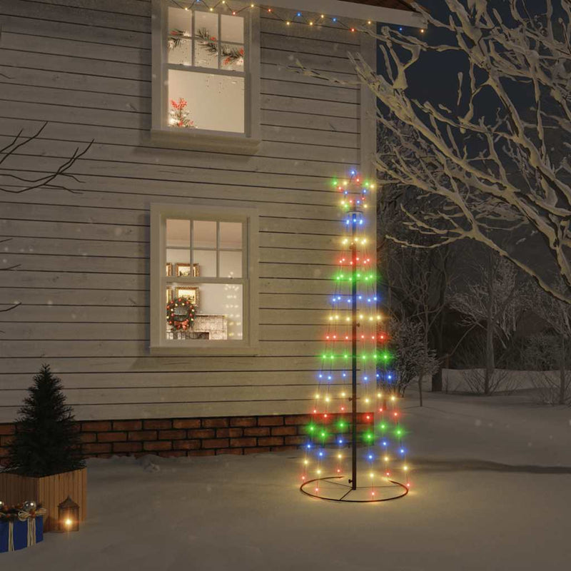 Chargez l'image dans la visionneuse de la galerie, Vidaxl kegelkerstboom 108 led's 70x180 cm meerkleurig