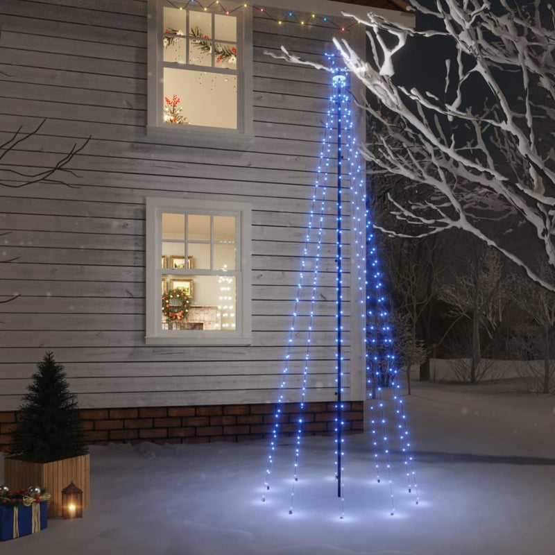 Load image into Gallery viewer, VidaXL Kerstboom met grondpin 310 LED's blauw 300 cm