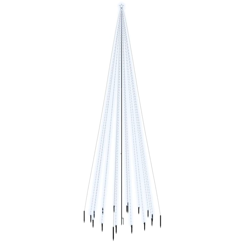 Laden Sie das Bild in Galerie -Viewer, VidaXL Kerstboom met grondpin 1134 LED's koudwit 800 cm