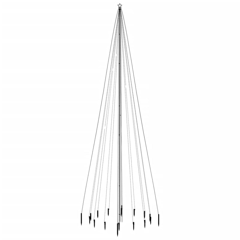Laden Sie das Bild in Galerie -Viewer, VidaXL Kerstboom met grondpin 1134 LED's koudwit 800 cm