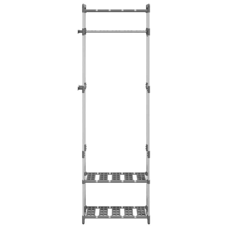 Load image into Gallery viewer, Vidaxl kledingrek 3-laags 59x29x192 cm aluminium zilverkleurig